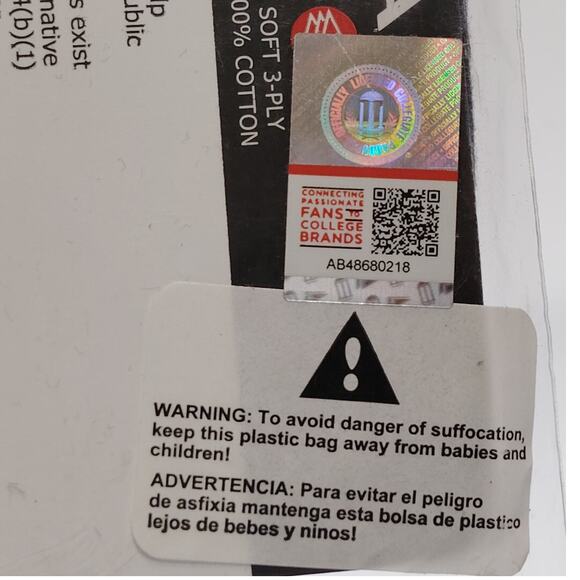 Hanes Face Mask, NCAA South Carolina Gamecocks Adult OS Black & Garnet - Picture 3 of 4